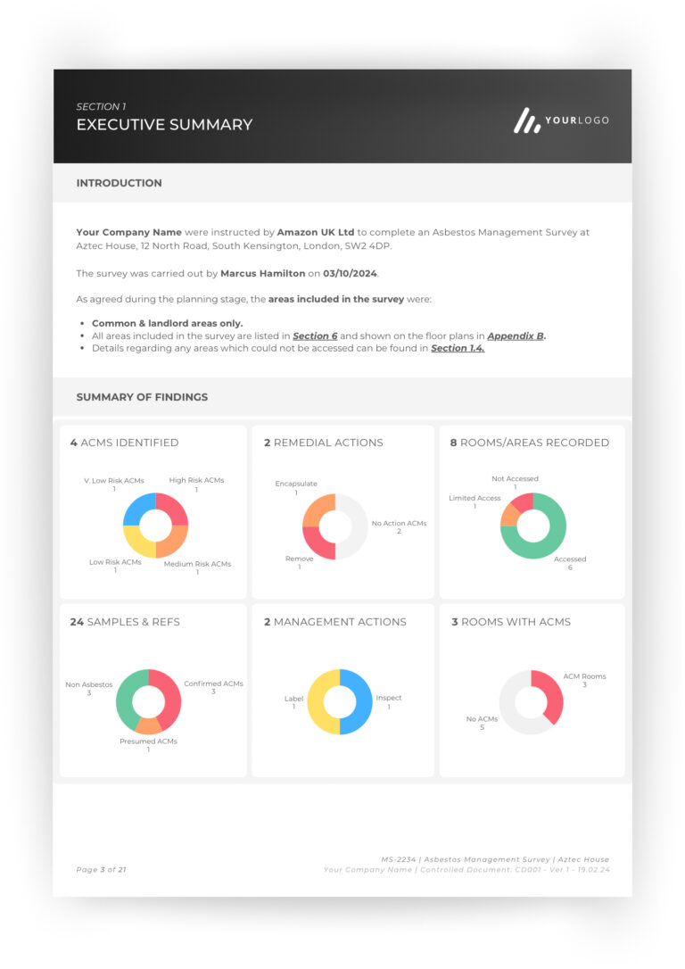 Asbestos Report - SurveyaPRO - Executive Summary